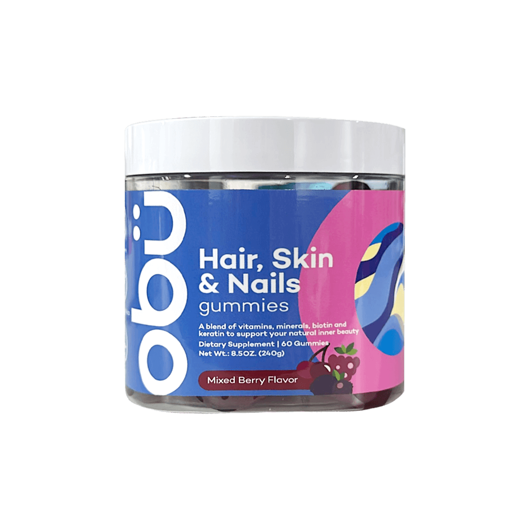 Obu Nutrition Hair, Skin & Nails Gummies Mixed Berry Flavour, 60 Gummies